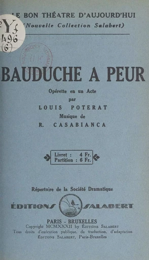 Bauduche a peur - Louis Poterat - FeniXX réédition numérique