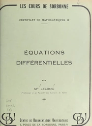 Équations différentielles