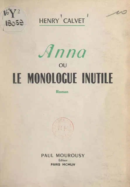 Anna - Henry Calvet - FeniXX réédition numérique