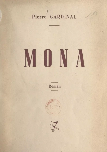 Mona - Pierre Cardinal - FeniXX réédition numérique