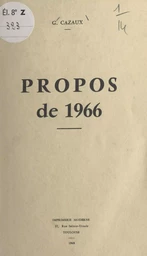 Propos de 1966