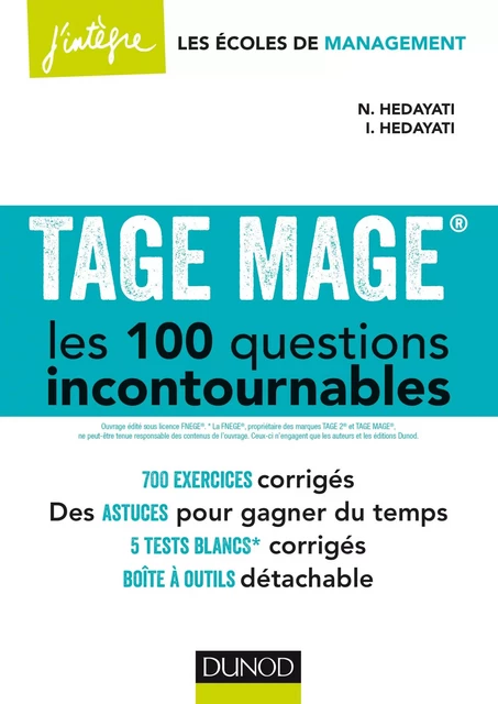 TAGE MAGE® Les 100 questions incontournables - Navid Hedayati-Dezfouli, Iman Hedayati Dezfouli - Dunod