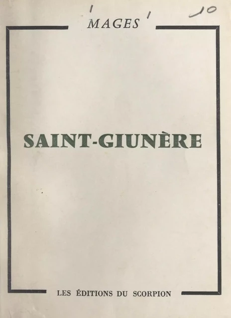 Saint-Giunère -  Mages - FeniXX réédition numérique