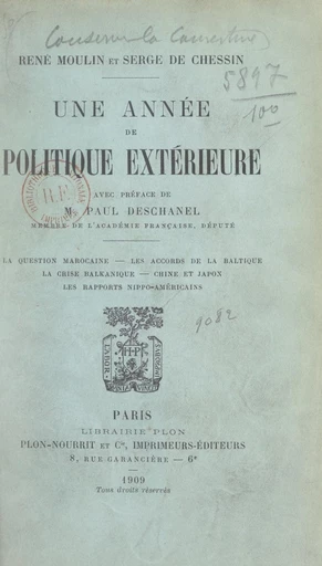 Une année de politique extérieure - Serge de Chessin, René Moulin - FeniXX réédition numérique