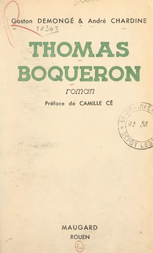 Thomas Boqueron - André Chardine, Gaston Demongé - FeniXX réédition numérique