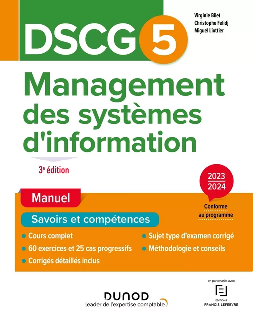 DSCG 5 - Management des systèmes d'information - Manuel - Virginie Bilet, Christophe Felidj, Miguel Liottier - Dunod