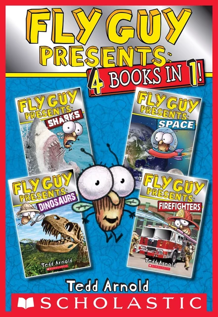 Fly Guy Presents: Four Books in One: Sharks, Space, Dinosaurs, and Firefighters (Scholastic Reader, Level 2) - Tedd Arnold - Scholastic Inc.