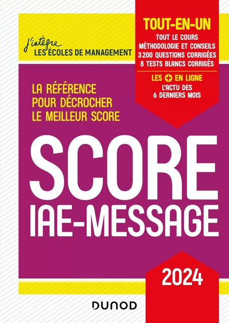 Score IAE-Message - 2024 - Marie-Virginie Speller, Benoît Priet, Marie-Annik Durand, Catherine Baldit-Dufays, Nicolas Grenier - Dunod