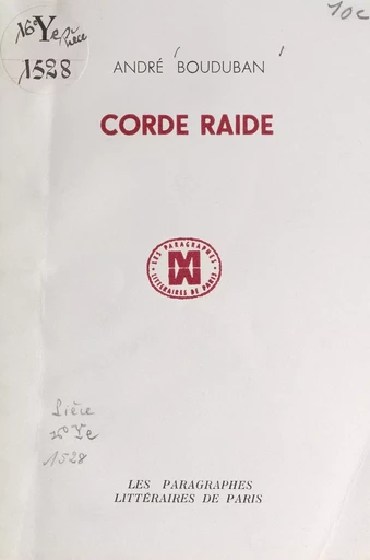 Corde raide - André Bouduban - FeniXX réédition numérique