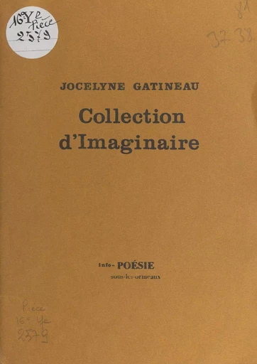 Collection d'imaginaire - Jocelyne Gatineau - FeniXX réédition numérique