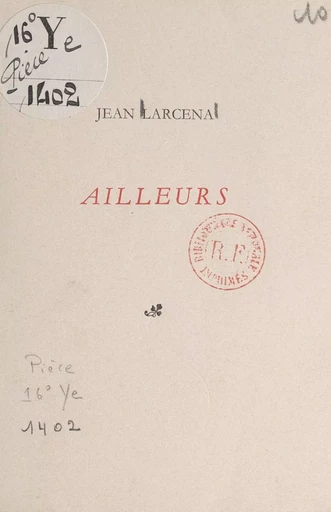 Ailleurs - Jean Larcena - FeniXX réédition numérique