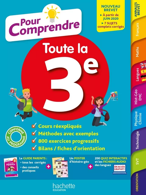 Pour Comprendre Toutes Les Matières 3E - Isabelle de Lisle, Ulrike Jacqueroud, Christophe Saïsse, Sébastien Dessaint, Fabienne Ottevaere, Brigitte Réauté, Michèle Laskar, Philippe Rousseau, Malorie Gorillot, Michèle Blanc, Dominique Dejean, André Michoux, Oscar Torres Vera - Hachette Éducation