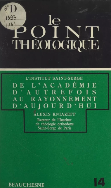 L'institut Saint-Serge - Alexis Kniazeff - FeniXX réédition numérique