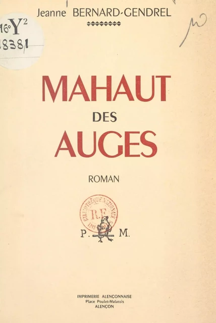 Mahaut des Auges - Jeanne Bernard-Gendrel - FeniXX réédition numérique