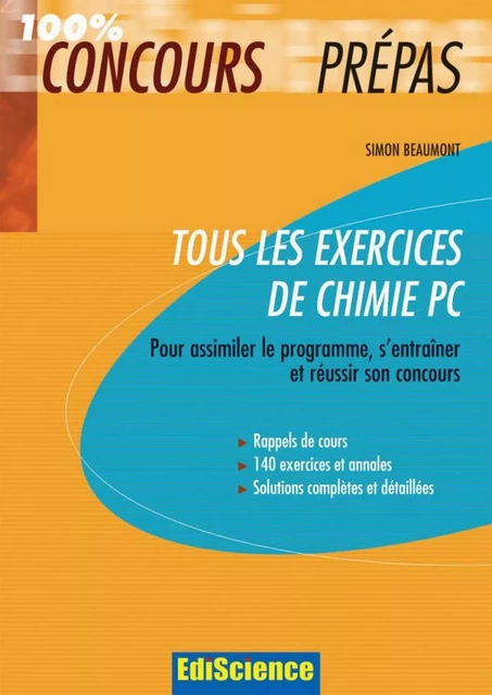 Tous les exercices de Chimie PC - Simon Beaumont - Ediscience