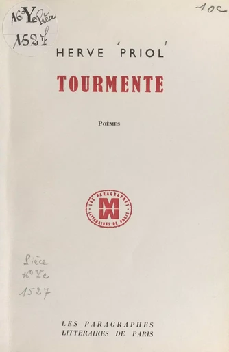 Tourmente - Hervé Priol - FeniXX réédition numérique