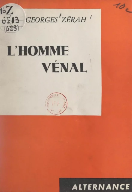 L'homme vénal - Georges Zérah - FeniXX réédition numérique