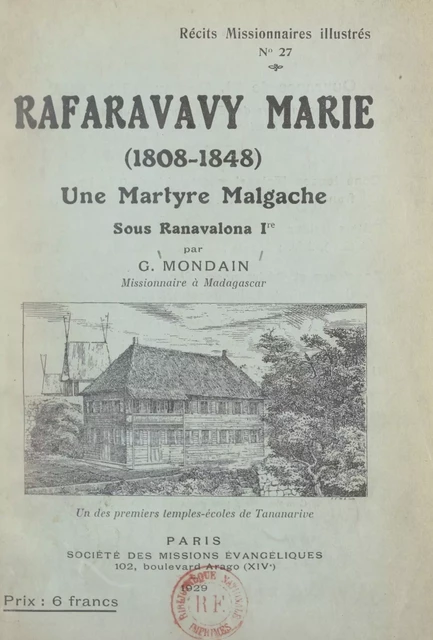 Rafaravavy Marie (1808-1848) - Gustave Mondain - FeniXX réédition numérique