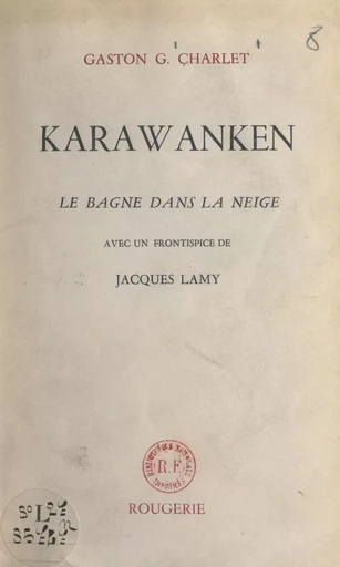 Karawanken - Gaston-Georges Charlet - FeniXX réédition numérique