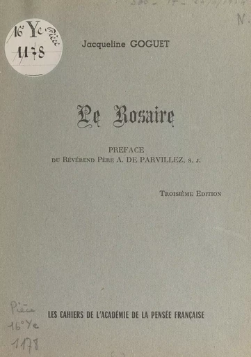 Le Rosaire - Jacqueline Goguet - FeniXX réédition numérique