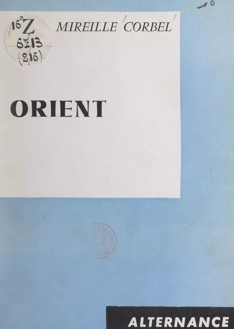 Orient - Mireille Corbel - FeniXX réédition numérique