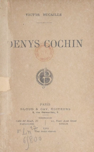 Denys Cochin - Victor Bucaille - FeniXX réédition numérique