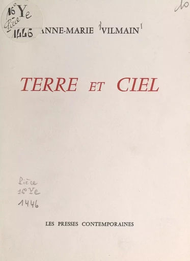 Terre et ciel - Anne-Marie Vilmain - FeniXX réédition numérique