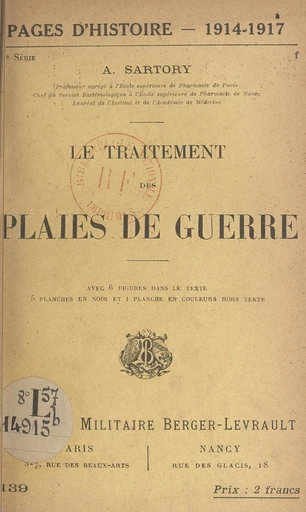 Le traitement des plaies de guerre - Auguste Sartory - FeniXX réédition numérique