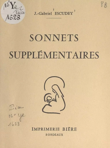 Sonnets supplémentaires - Joseph-Gabriel Escudey - FeniXX réédition numérique