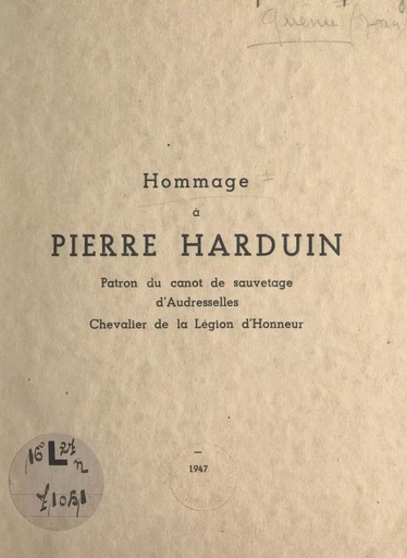 Hommage à Pierre Harduin - Jean Quénu - FeniXX réédition numérique