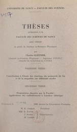 Contribution à l'étude des réactions du protoxyde de fer et de la magnétite sur différents oxydes