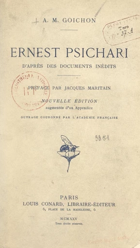 Ernest Psichari - Amélie-Marie Goichon - FeniXX réédition numérique