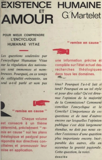 L'existence humaine et l'amour - Gustave Martelet - FeniXX réédition numérique