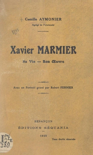 Xavier Marmier - Camille Aymonier - FeniXX réédition numérique