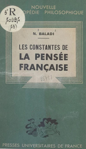 Les constantes de la pensée française - Naguib Baladi - FeniXX réédition numérique