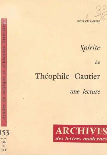 Spirite, de Théophile Gautier - Ross Chambers - FeniXX réédition numérique