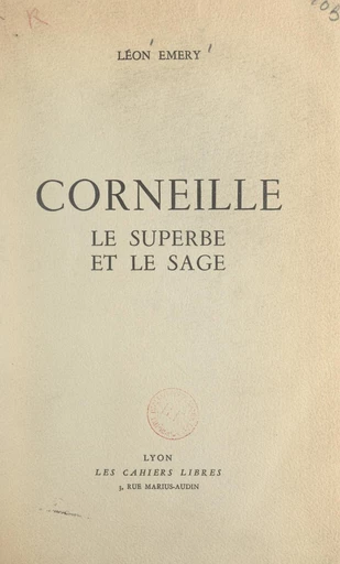 Corneille - Léon Émery - FeniXX réédition numérique