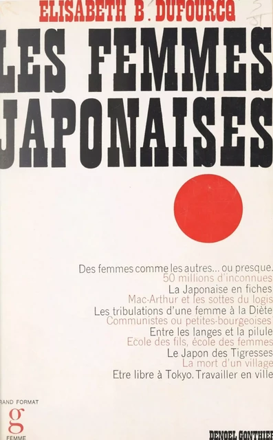 Les femmes japonaises - Elisabeth B. Dufourcq - FeniXX réédition numérique