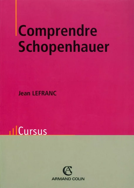 Comprendre Schopenhauer - Jean Lefranc - Armand Colin