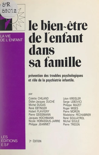 Le bien-être de l'enfant dans sa famille - Colette Chiland, Didier-Jacques Duché - FeniXX réédition numérique