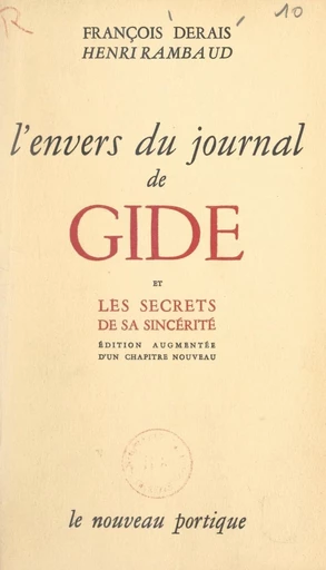 L'envers du "Journal" de Gide, Tunis 1942-1943 - François Derais, Henri Rambaud - FeniXX réédition numérique