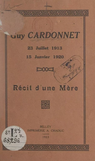 Guy Cardonnet - Marie Cardonnet-Pagès - FeniXX réédition numérique