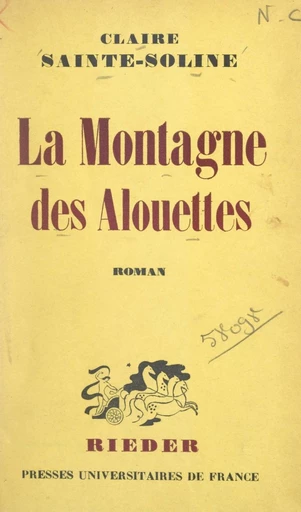 La montagne des alouettes - Claire Sainte-Soline - FeniXX réédition numérique