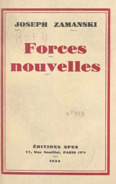 Forces nouvelles - Joseph Zamanski - FeniXX réédition numérique