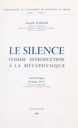 Le silence comme introduction à la métaphysique