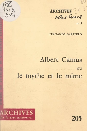 Albert Camus - Fernande Bartfeld - FeniXX réédition numérique