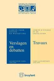 Verslagen&Debatten van het Comité voor Studie en Wetgeving/Travaux du Comité d'Etudes&de Législation Anniversaire