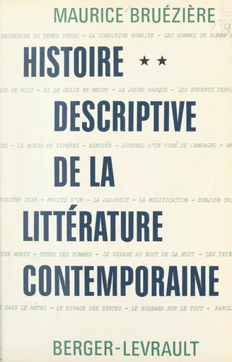 Histoire descriptive de la littérature contemporaine (2) - Maurice Bruézière - FeniXX réédition numérique