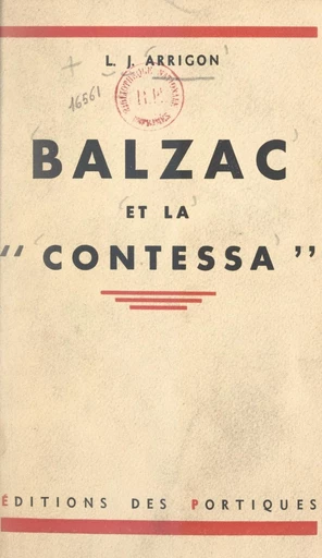 Balzac et la "Contessa" - Louis-Jules Arrigon - FeniXX réédition numérique