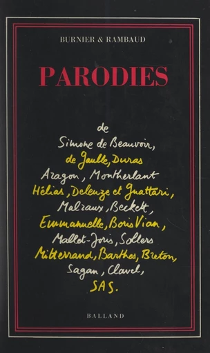 Parodies - Michel-Antoine Burnier, Patrick Rambaud - FeniXX réédition numérique